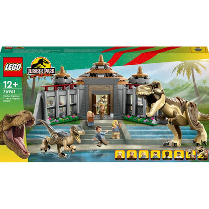 LEGO Jurassic World Angriff des T. rex und des Raptors aufs Besucherzentrum