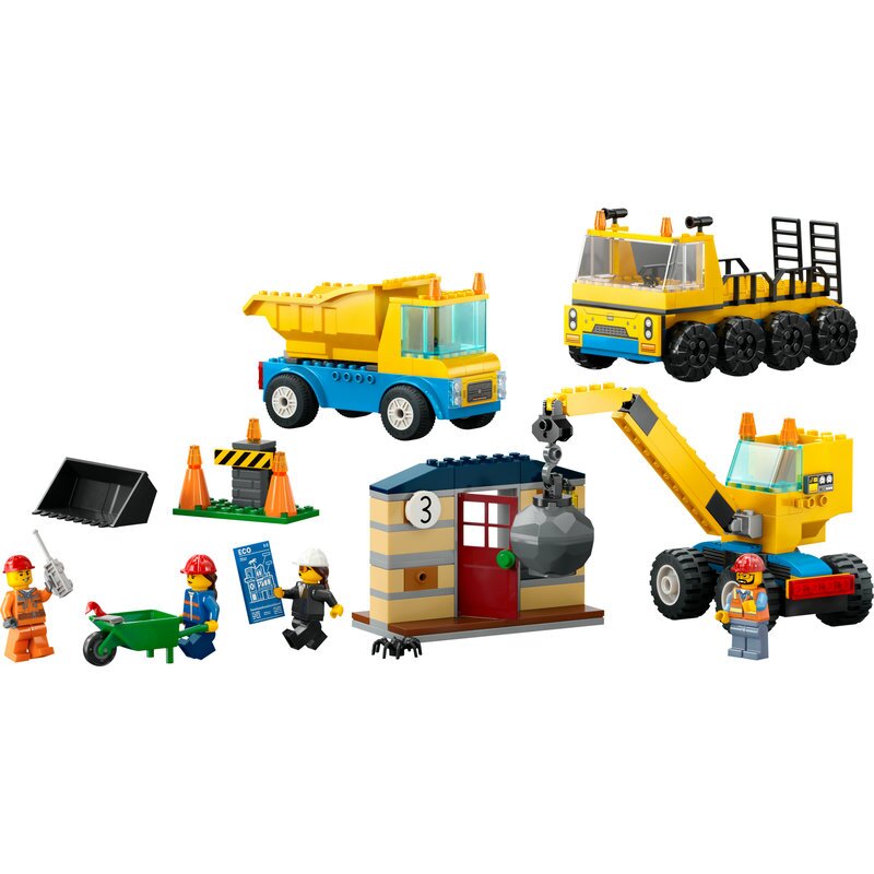 LEGO City Baufahrzeuge und Kran mit Abrissbirne