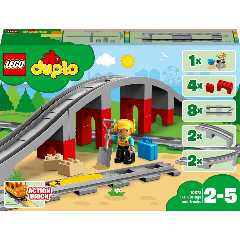 LEGO DUPLO Eisenbahnbrücke und Schienen