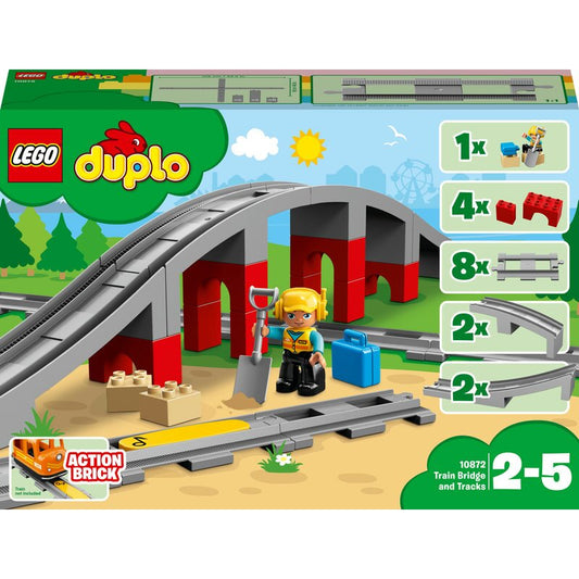 LEGO DUPLO Eisenbahnbrücke und Schienen