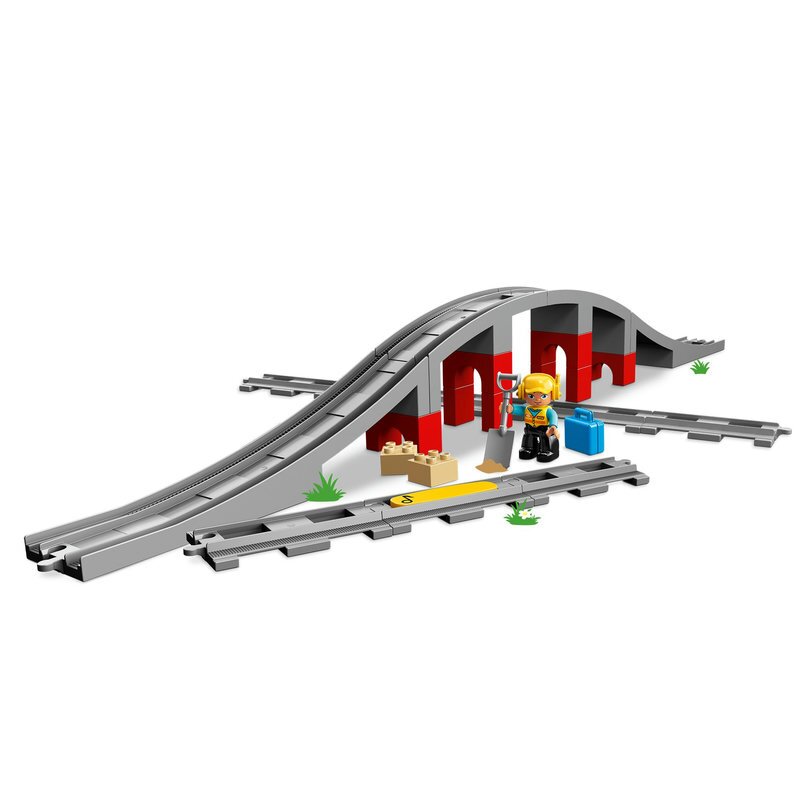 LEGO DUPLO Eisenbahnbrücke und Schienen