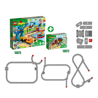 LEGO DUPLO Eisenbahnbrücke und Schienen