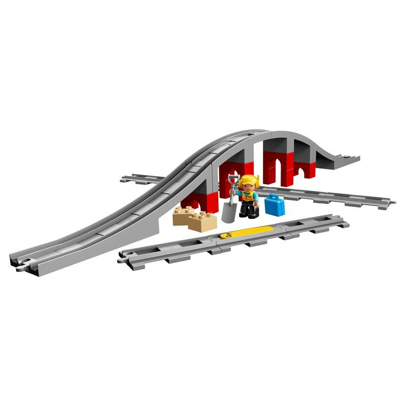 LEGO DUPLO Eisenbahnbrücke und Schienen