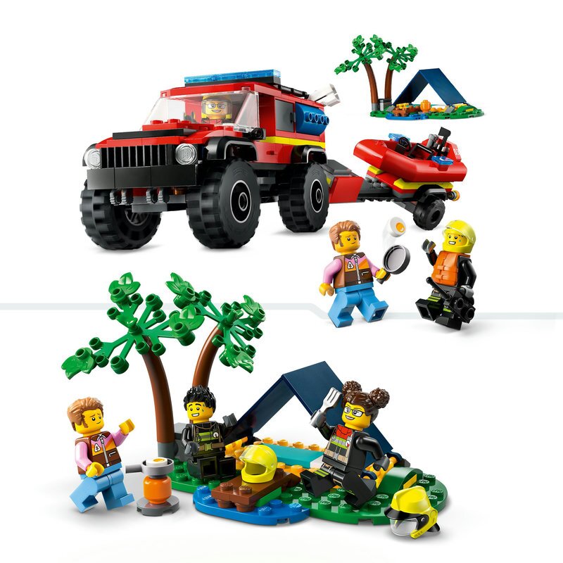 LEGO City Feuerwehrgeländewagen mit Rettungsboot