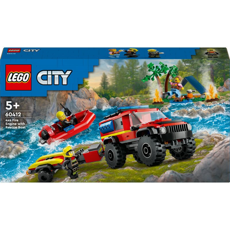 LEGO City Feuerwehrgeländewagen mit Rettungsboot