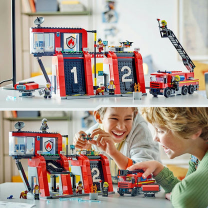 LEGO City Feuerwehrstation mit Drehleiterfahrzeug