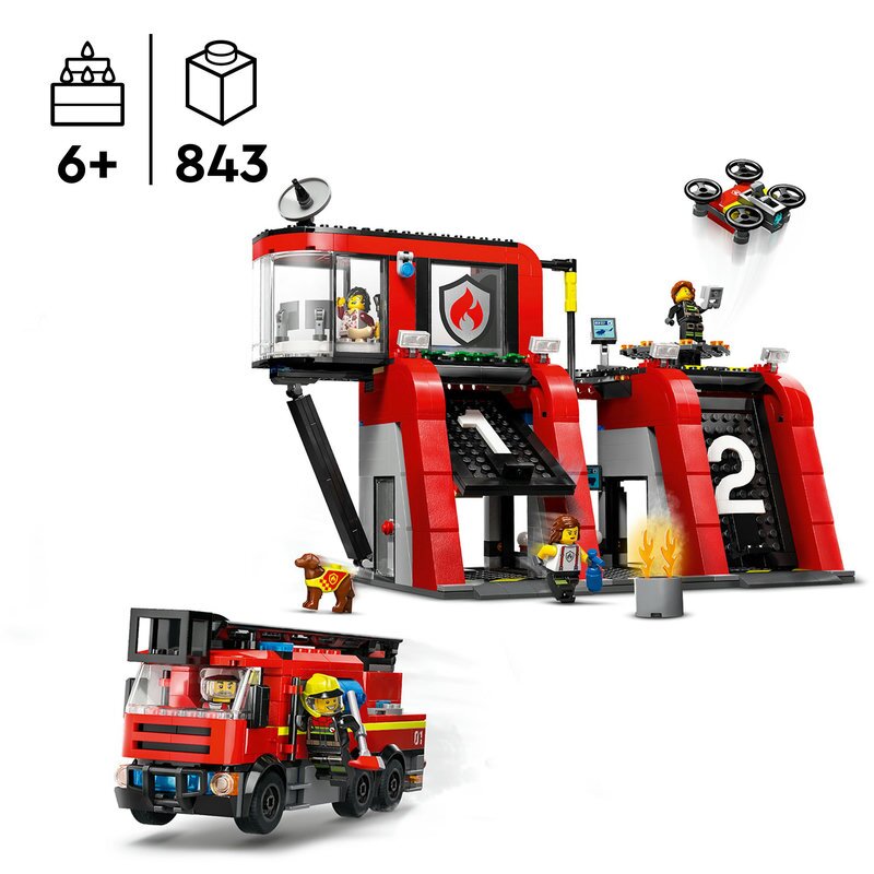 LEGO City Feuerwehrstation mit Drehleiterfahrzeug