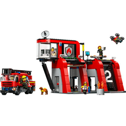 LEGO City Feuerwehrstation mit Drehleiterfahrzeug