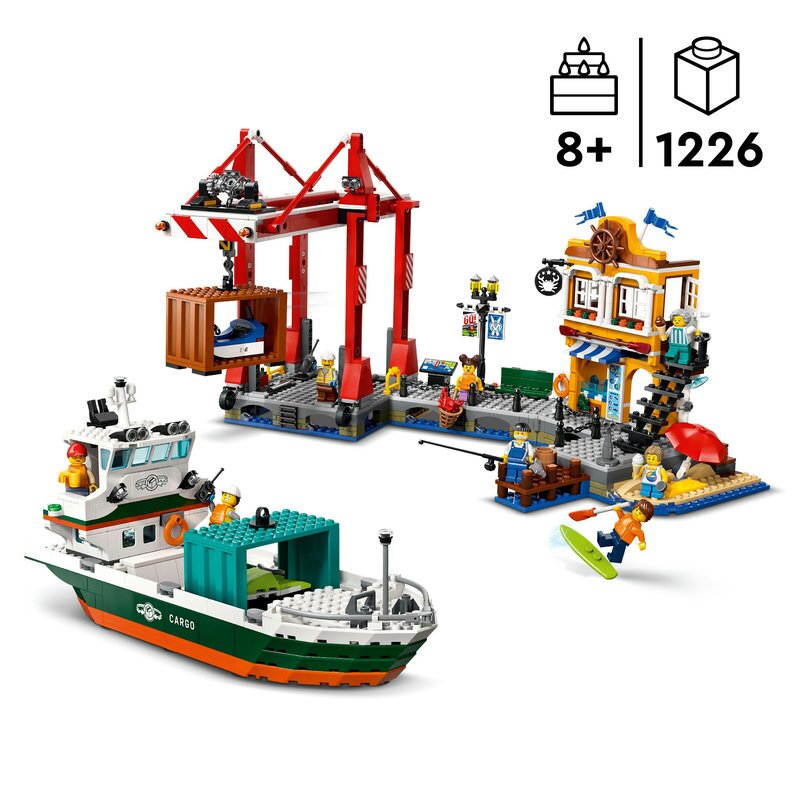 LEGO City Hafen mit Frachtschiff