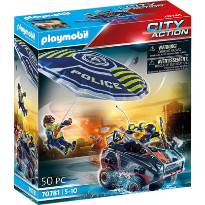 Playmobil City Action Polizei-Fallschirm: Verfolgung des Amphibien-Fahrzeugs