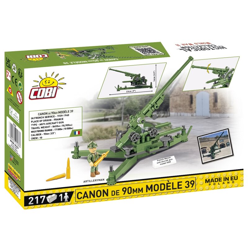 COBI Historical Collection WWII Canon de 90 mm Modele 1939