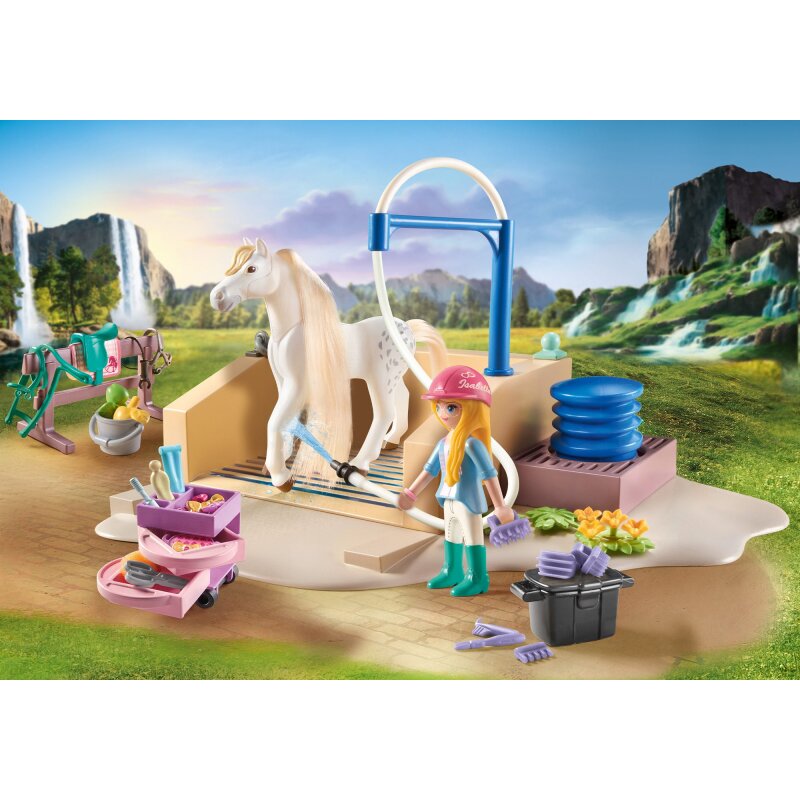 Playmobil Horses of Waterfall Isabella & Lioness mit Waschplatz