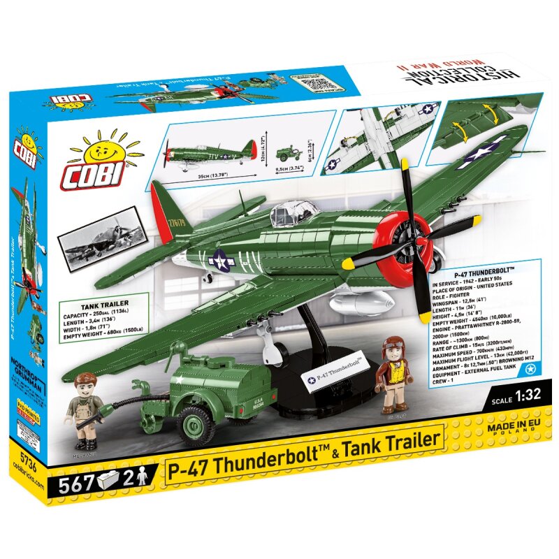 COBI Historical Collection WWII P-47 Thunderbolt & Tank Trailer - Executive Edition