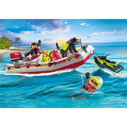 Playmobil Action Heroes Feuerwehrboot mit Aqua Scooter