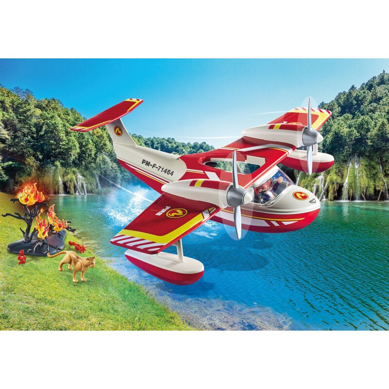 Playmobil Action Heroes Feuerwehrflugzeug mit Löschfunktion