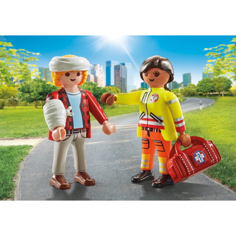 Playmobil Figuren DuoPack Sanitäterin mit Patient