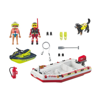 Playmobil Action Heroes Feuerwehrboot mit Aqua Scooter