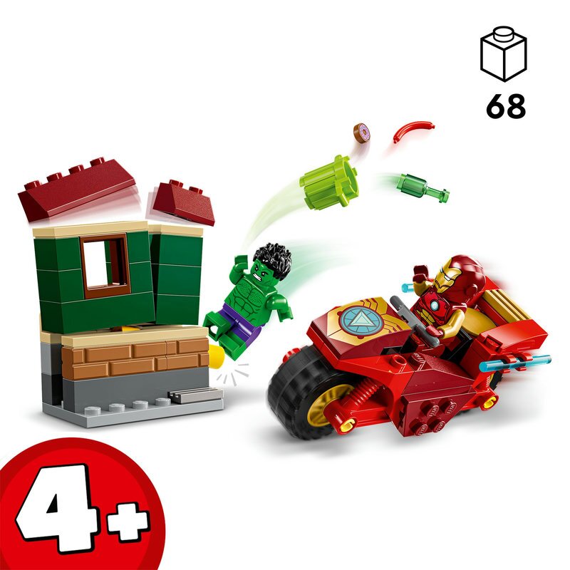 LEGO Marvel Iron Man mit Bike und der Hulk