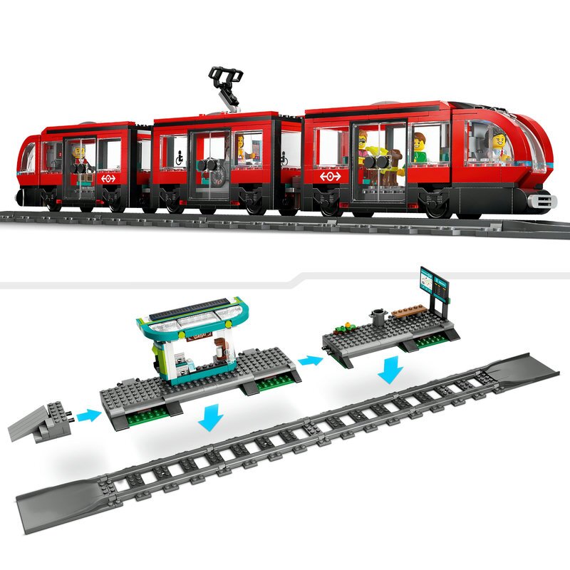 LEGO City Straßenbahn mit Haltestelle