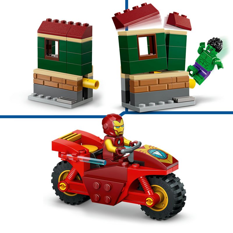 LEGO Marvel Iron Man mit Bike und der Hulk