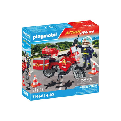 Playmobil Action Heroes Feuerwehrmotorrad am Unfallort