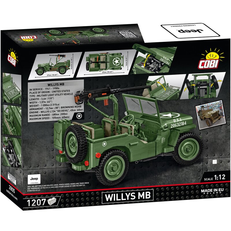 COBI Historical Collection WWll  Willys MB & M2 gun  scale 1:12