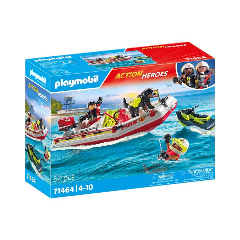 Playmobil Action Heroes Feuerwehrboot mit Aqua Scooter