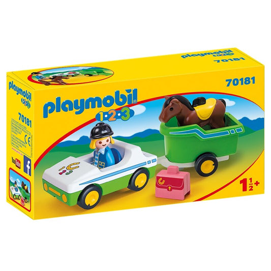 Playmobil 1.2.3 PKW mit Pferdeanhänger