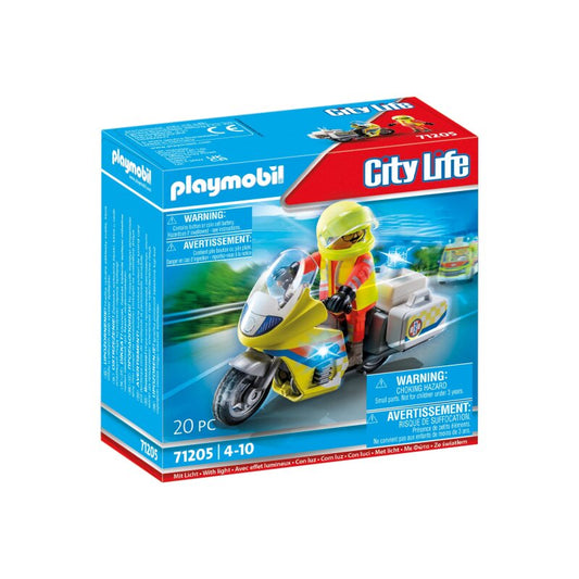 Playmobil City Life Notarzt-Motorrad mit Blinklicht