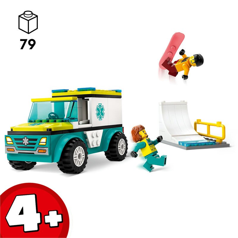 LEGO City Rettungswagen und Snowboarder