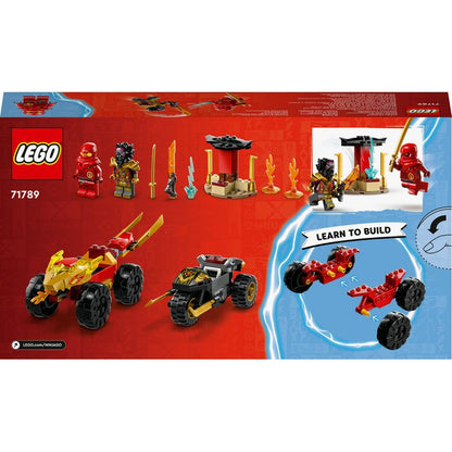 LEGO Ninjago Verfolgungsjagd mit Kais Flitzer und Ras Motorrad