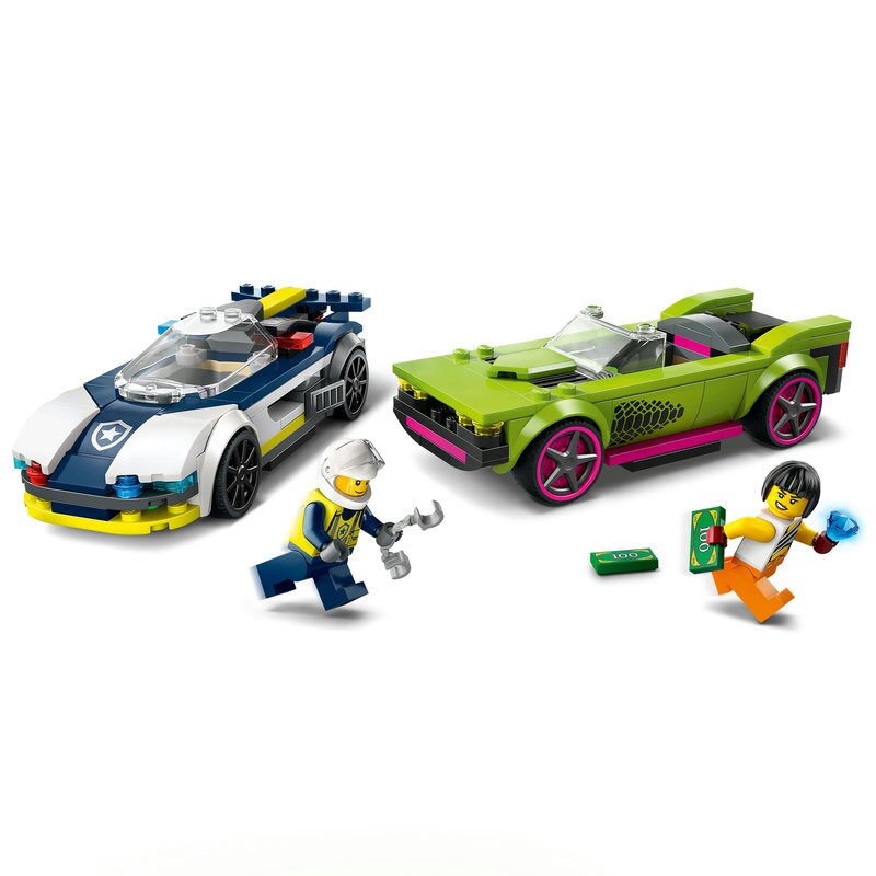 LEGO City Verfolgungsjagd mit Polizeiauto und Muscle Car