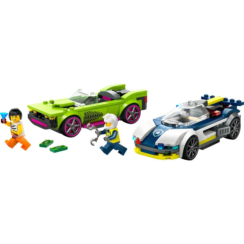 LEGO City Verfolgungsjagd mit Polizeiauto und Muscle Car