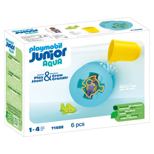 Playmobil Junior Wasserwirbelrad mit Baby-Hai inklusive Wasserrad und Taucher