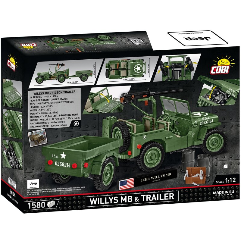 COBI Historical Collection WWll  Willys MB & Trailer - Executive Edition